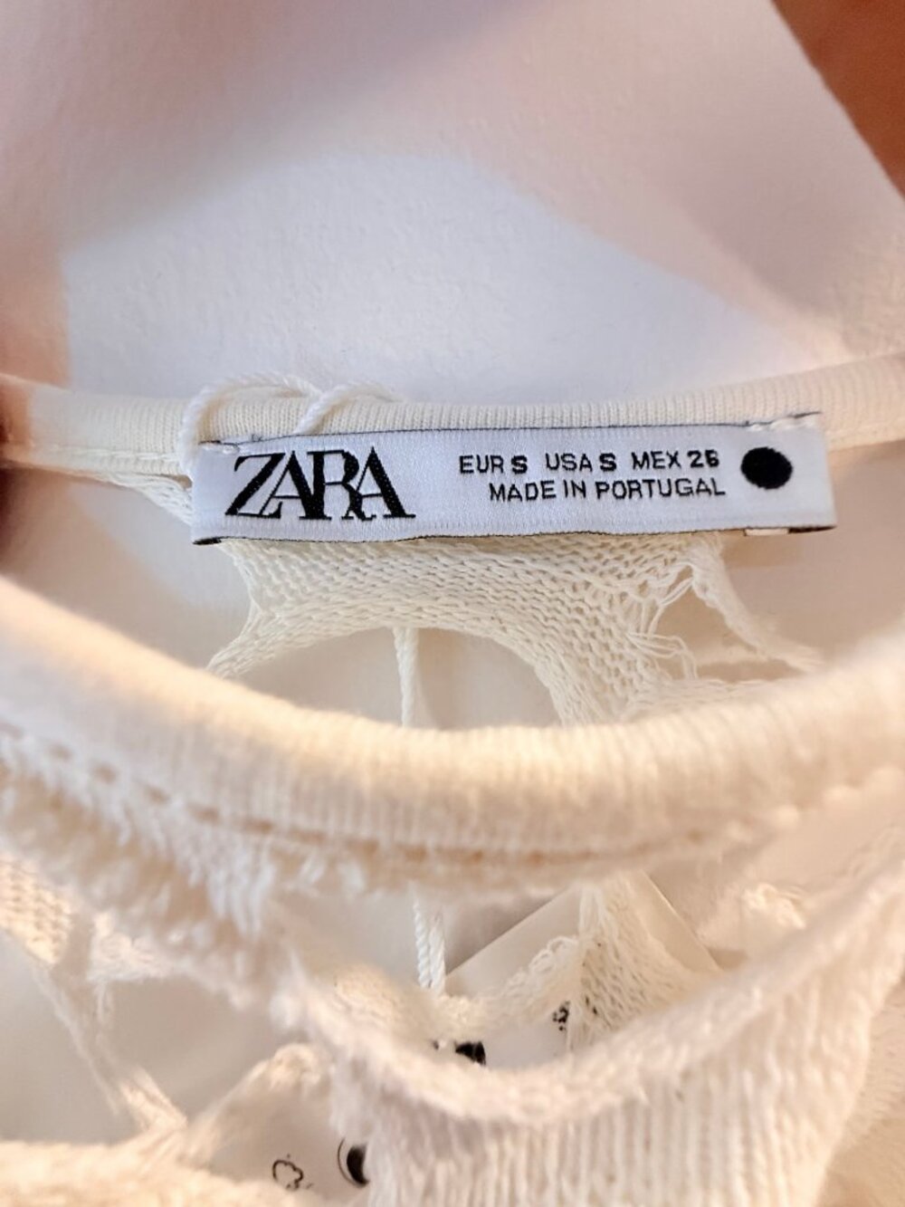 #183 Zara Crochet Maxi Dress Ivory Open Knit Size s - Picture 5 of 5